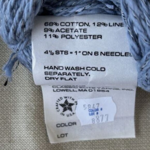 5 Hank Lot Classic Elite "Boda" Cotton Linen Yarn in Blues - Picture 4 of 6